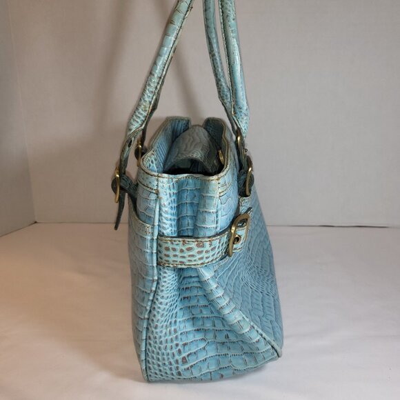 Tommy Hilfiger Vintage Y2K Croc Embossed Shoulder Purse Powder Blue - Picture 3 of 13